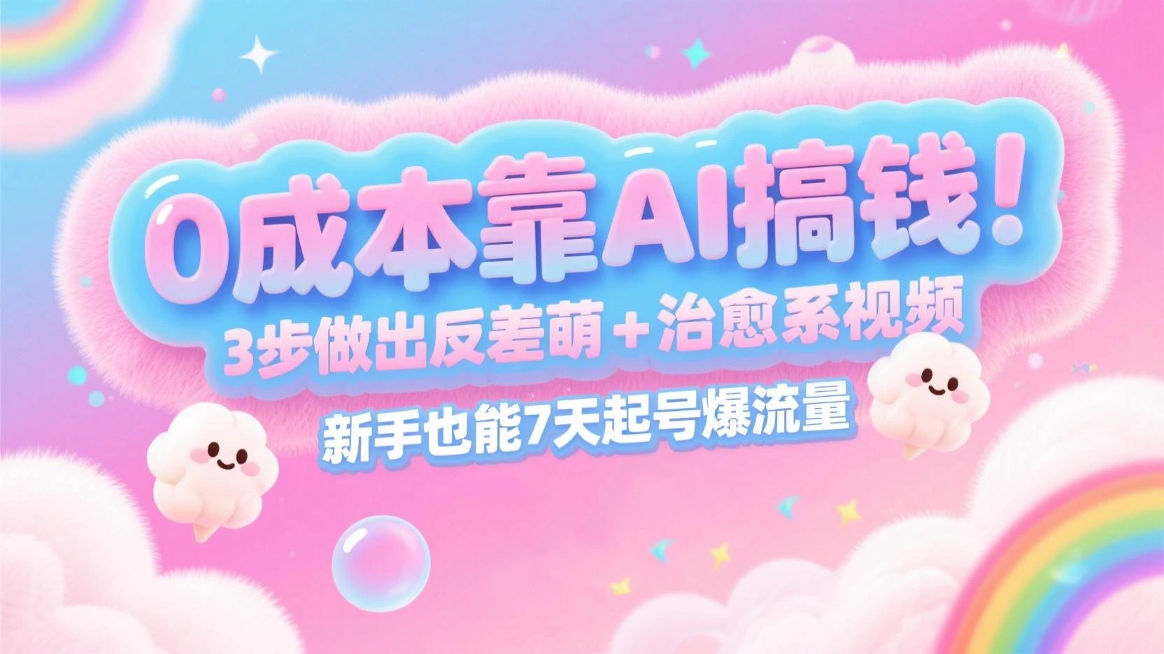 AI制作出反差萌+治愈系视频,新手也能7天起号爆流量