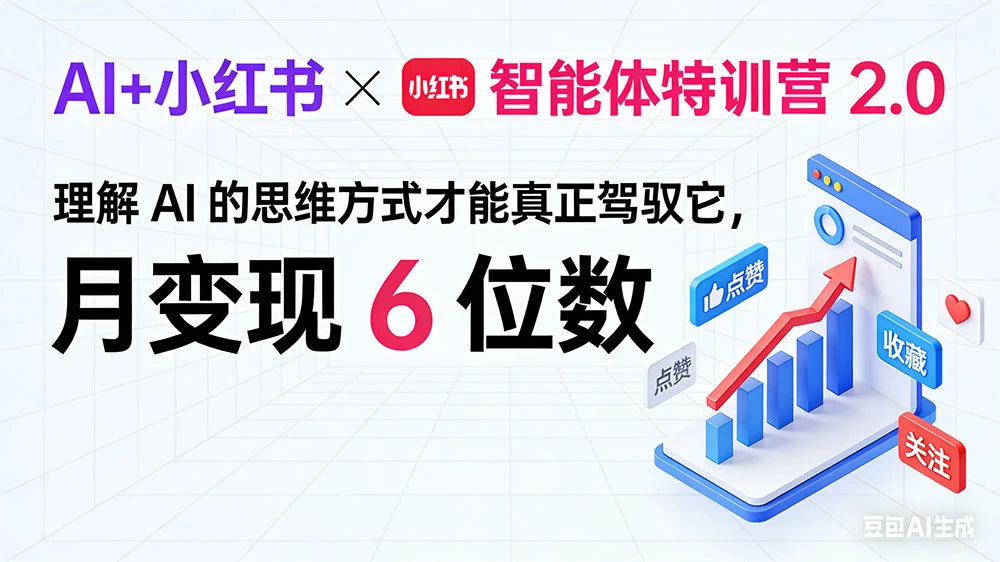 AI+小红书智能体特训营 2.0：理解 AI 的思维方式才能真正驾驭它，月变现 6 位数