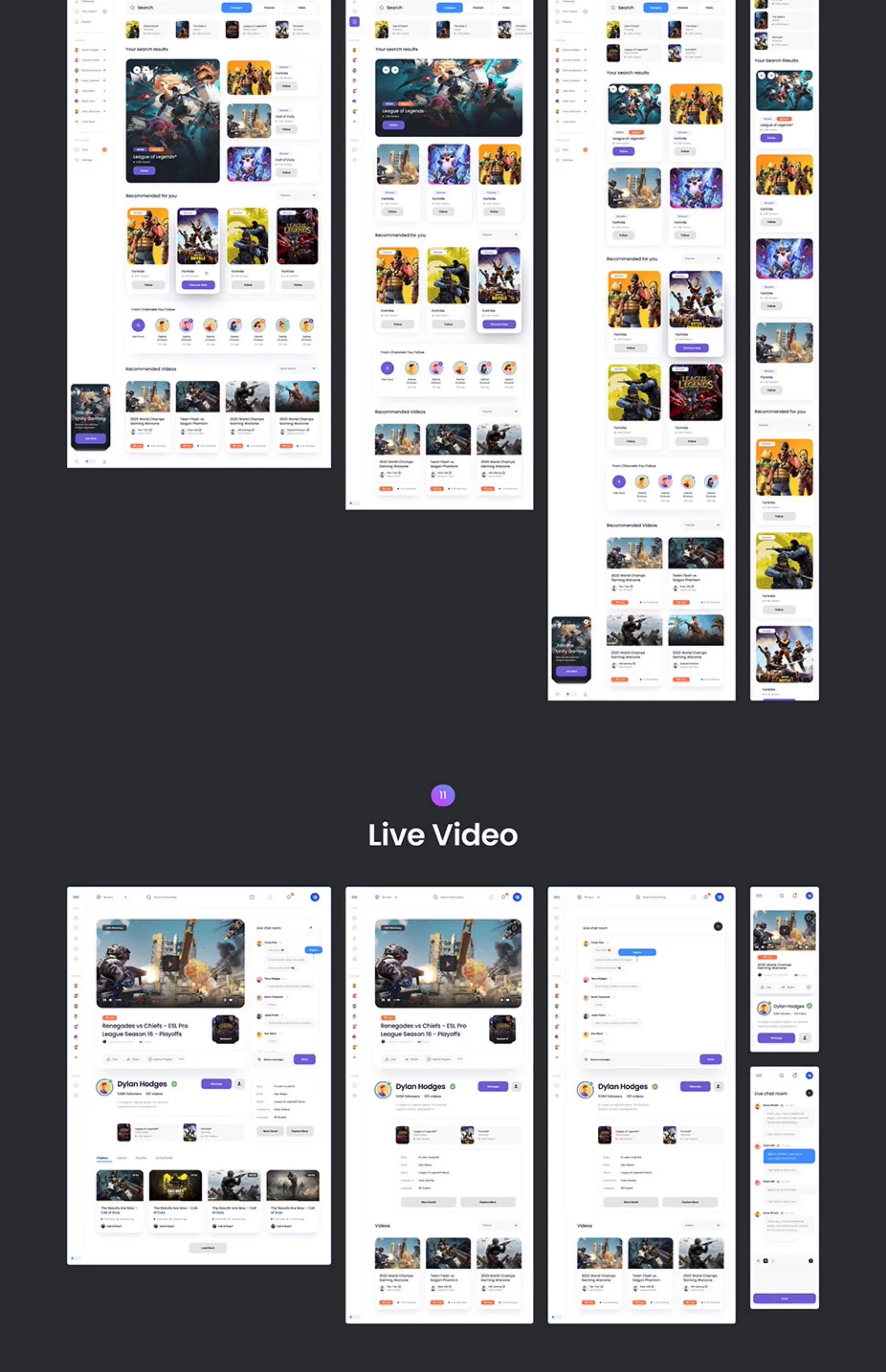 游戏APP后台管理系统HTML网站模板源码UI设计界面模板XD\SKETCH
