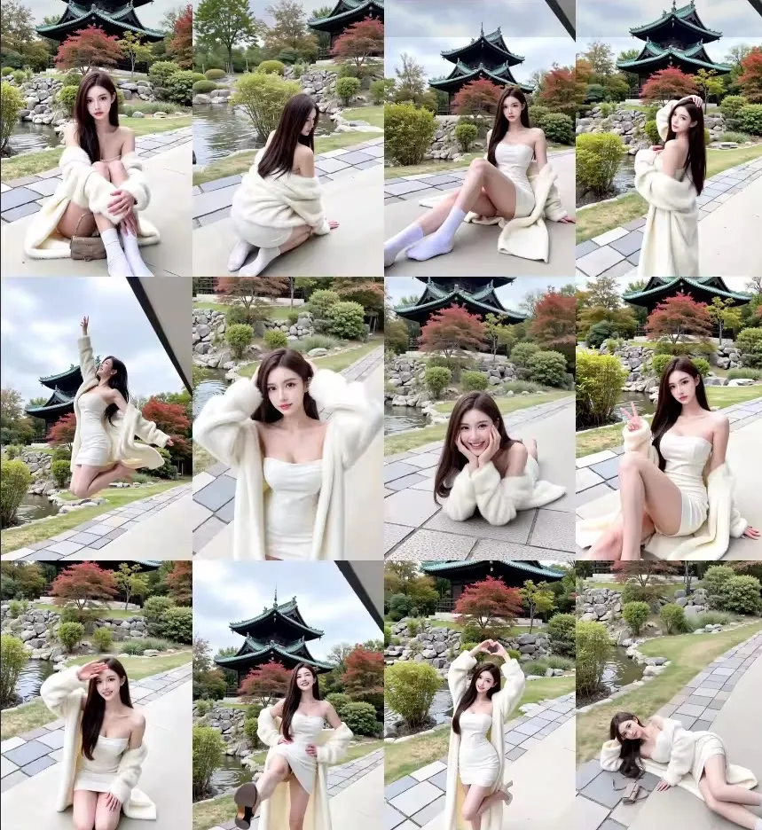 通过一张照片生成12张不同动作的艺术照扣子工作流