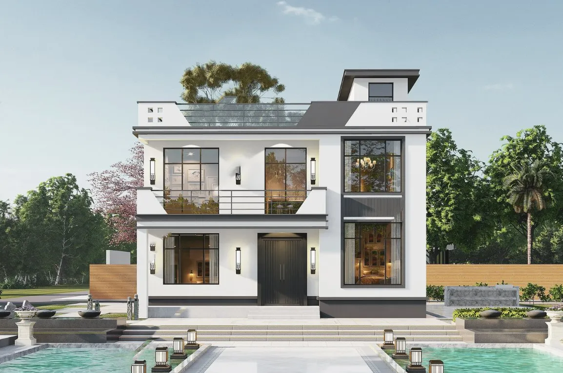 2026农村自建房别墅设计素材合集，有cad图和渲染效果图