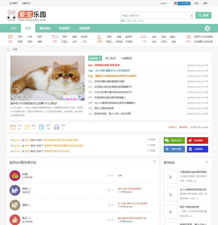 discuz迪恩宠物社区模板 宠物论坛网站源码