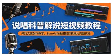 说唱科普解说短视频教程：押韵文案创作教学，SunoAI作曲搭配剪辑成片完整实操 图1
