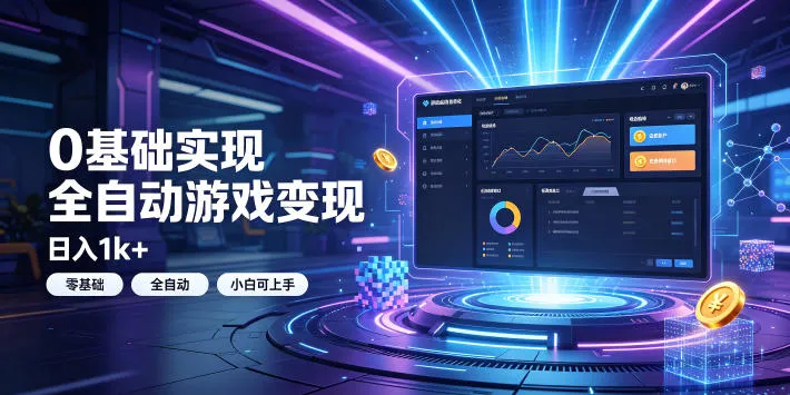 0基础实现全自动游戏变现,日入1k+,小白直接上手搞钱!