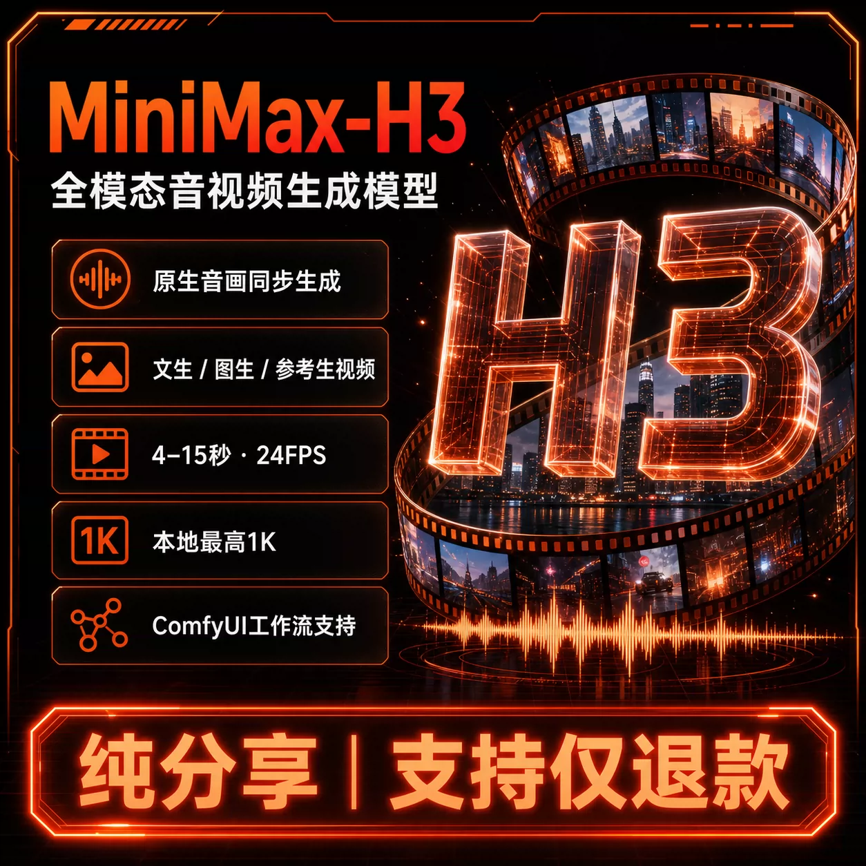 MiniMaxH3音画同步视频生成开源模型本地安装Comfyui ai视频生成