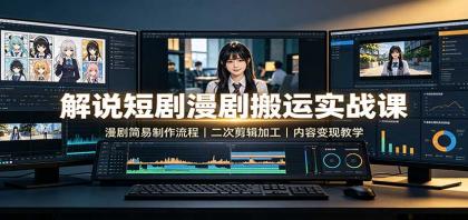 解说短剧漫剧搬运实战课:漫剧简易制作流程,二次剪辑加工,内容变现教学-颜夕资源网-第23张图片 解说短剧漫剧搬运实战课:漫剧简易制作流程,二次剪辑加工,内容变现教学