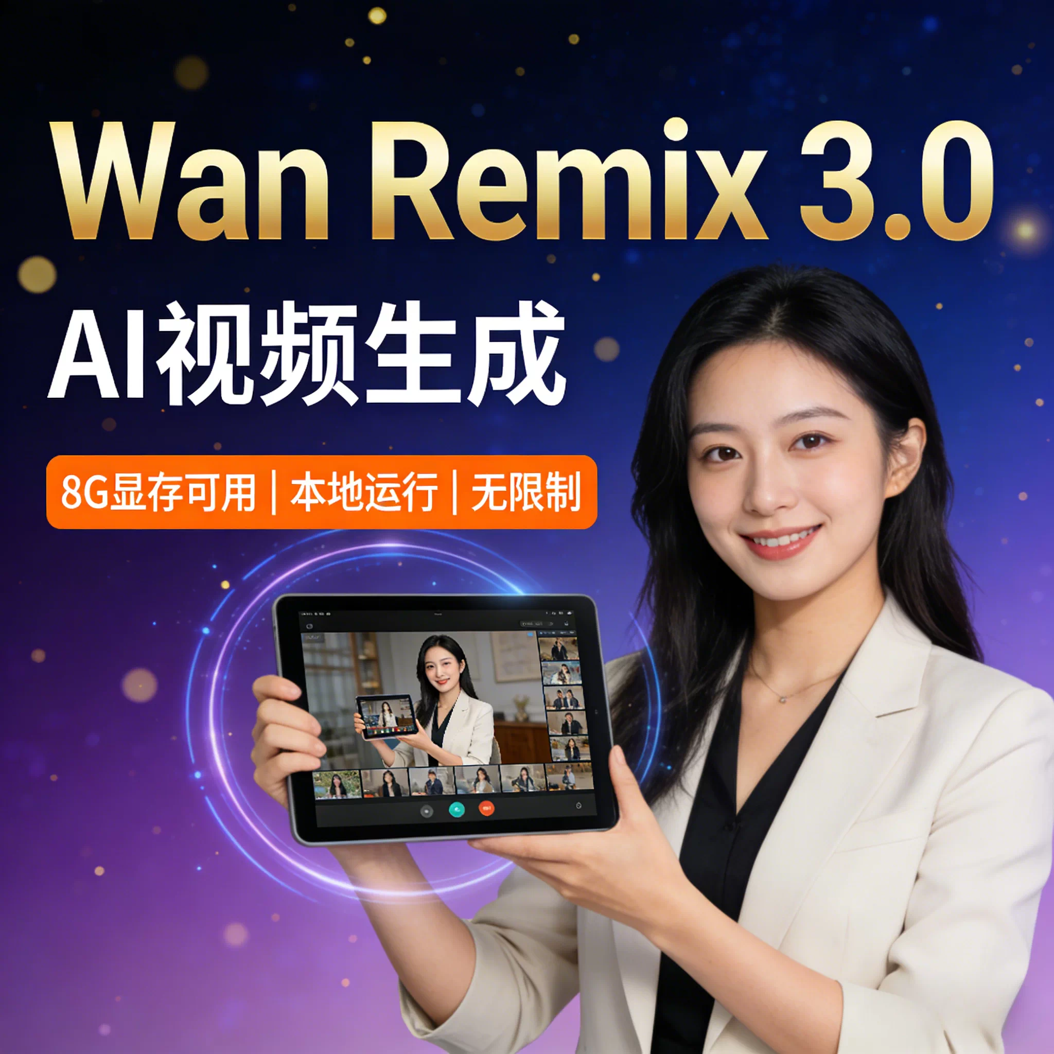 Wan 2.2视频生成软件整合包 文字或图像生视频 无限时长 首尾帧 ... ... Wan 2.2视频生成软件整合包 文字或图像生视频 无限时长 首尾帧 ... ...