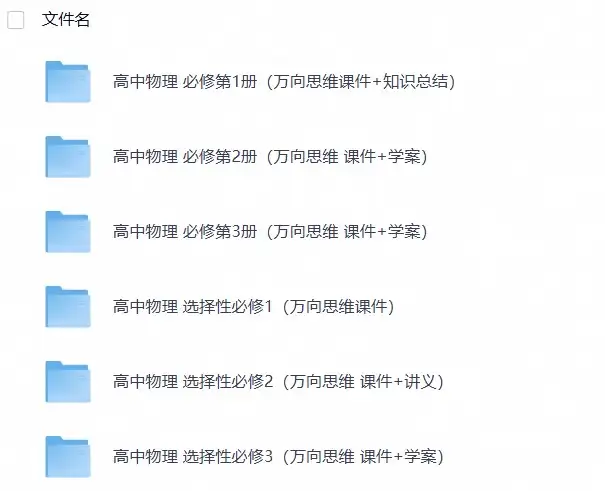 高中物理万向思维ppt课件+word学案+word讲义+素材视频（全六册）