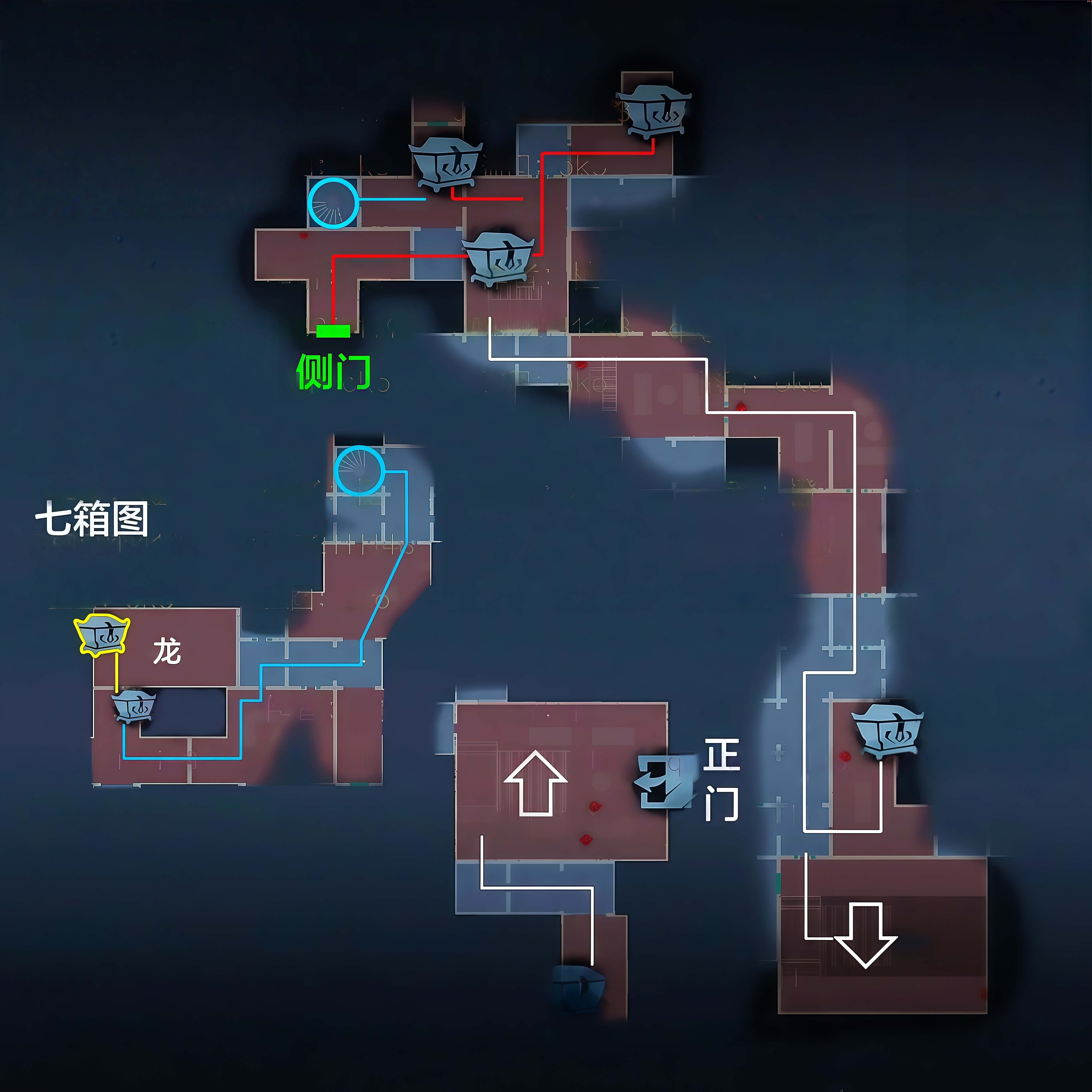 超自然行动组：精绝古城极限┳型地图小抄完整版 下 右路1白 旋梯●