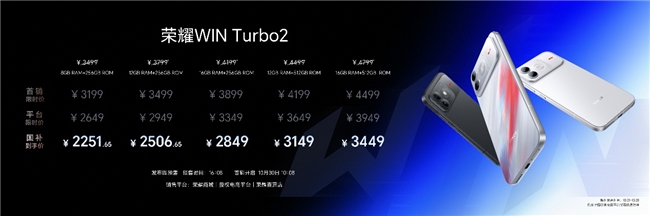 荣耀发布WIN2系列电竞新机：国补后3149元起，同步组建WIN电竞宇宙