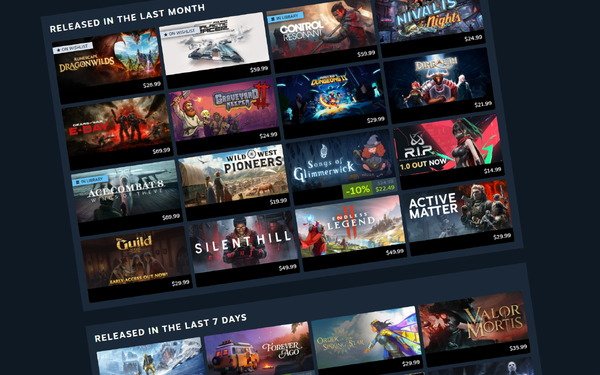 Steam个性化日历正式上线 按游玩时长推荐新作