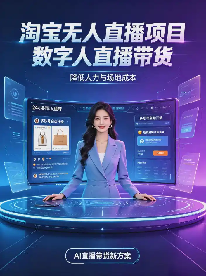 淘宝AI无人直播带货,24小时自动开播低门槛副业,无需真人长时间出镜,持续引流出单【揭秘】