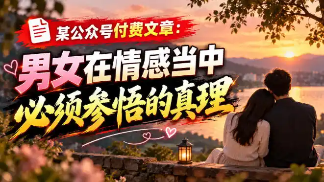 某公众号付费文章:男女在情感当中必须参悟的真理
